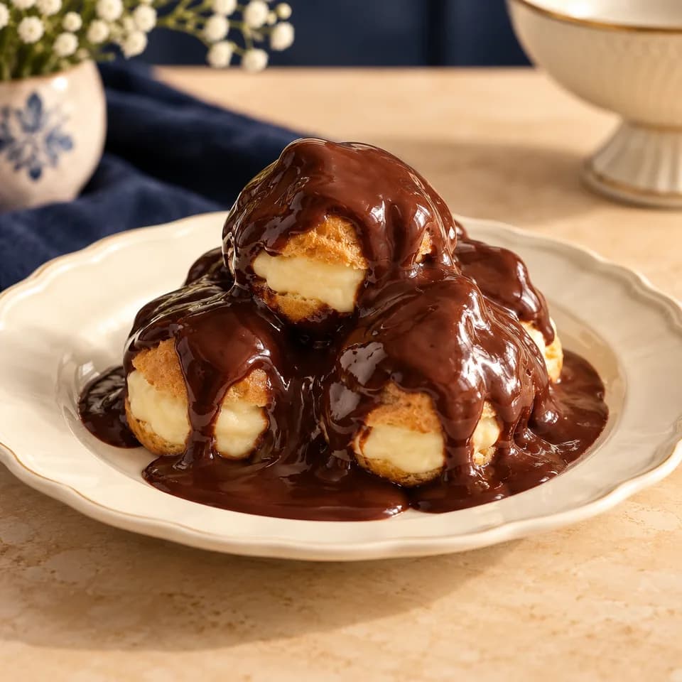Profiterol sunum görseli